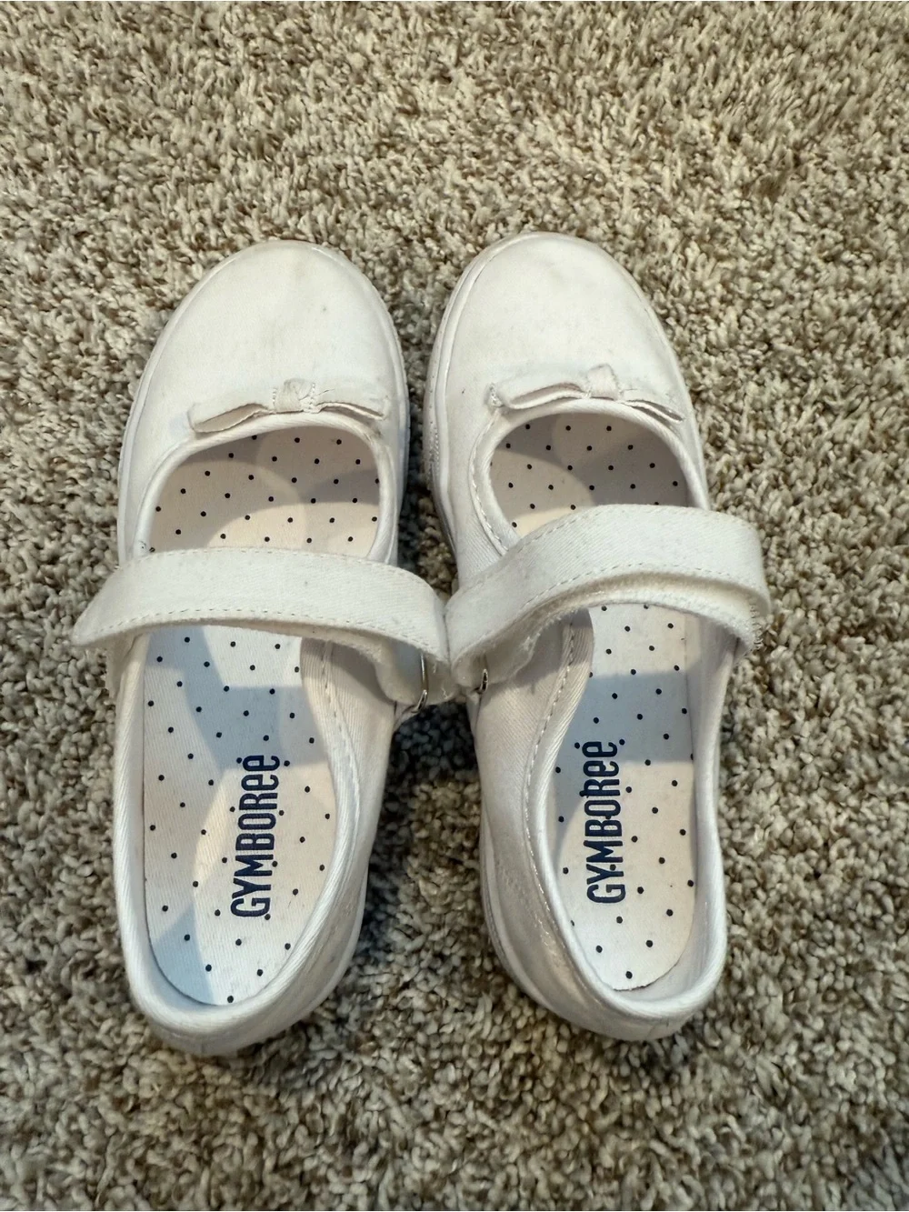 Gymboree White Girls' Mary Jane Canvas Strap Shoes